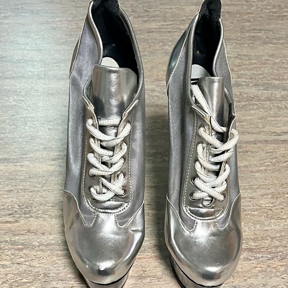 N.Y.L.A heeled laced platform heeled shoes with mesh - Picture 7 of 16